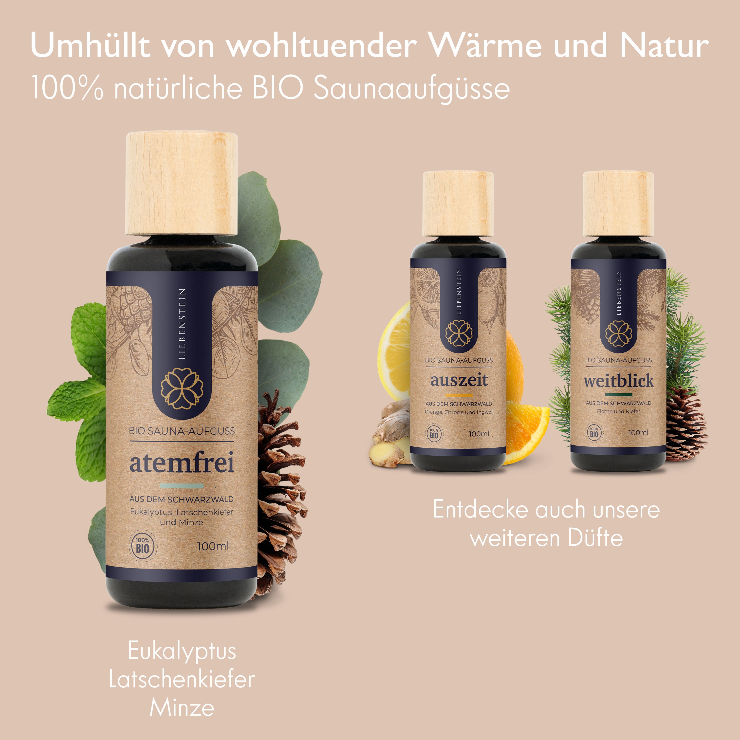 BIO Saunaaufguss - Eukalyptus, Latschenkiefer & Minze - 100ml