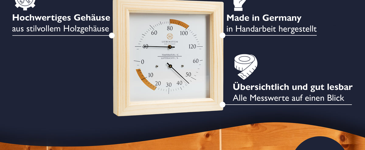 Sauna Thermometer Hygrometer Holz
